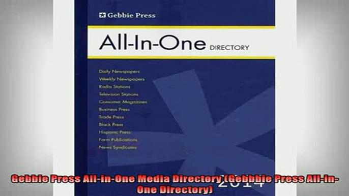 READ FREE Ebooks  Gebbie Press AllinOne Media Directory Gebbbie Press AllinOne Directory Free Online