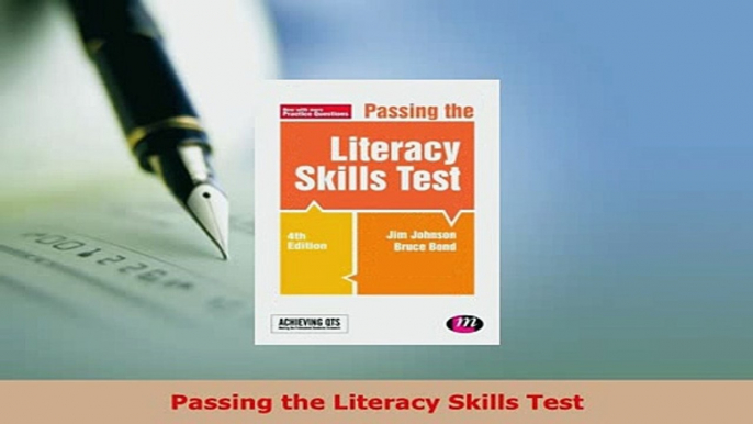 PDF  Passing the Literacy Skills Test Read Full Ebook