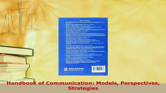 PDF  Handbook of Communication Models Perspectives Strategies PDF Online