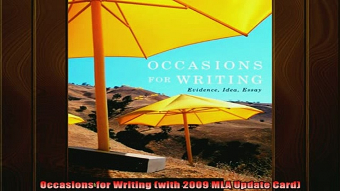 READ book  Occasions for Writing with 2009 MLA Update Card Full Ebook Online Free