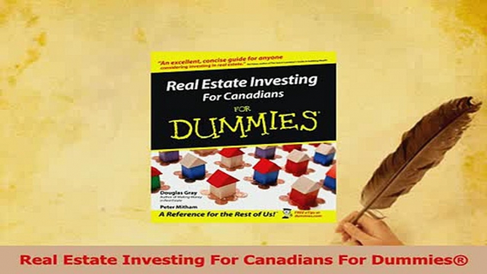 Read  Real Estate Investing For Canadians For Dummies PDF Online