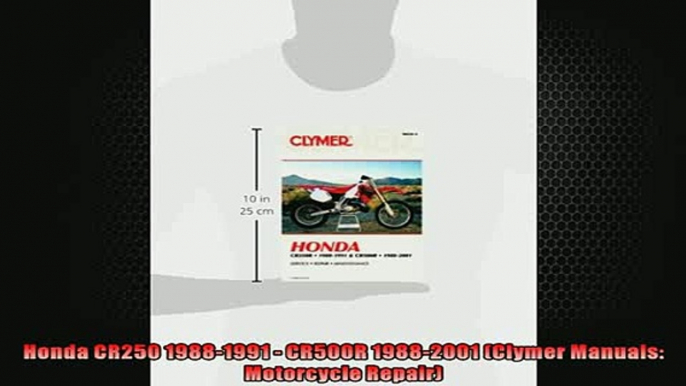 FAVORIT BOOK   Honda CR250 19881991  CR500R 19882001 Clymer Manuals Motorcycle Repair READ ONLINE