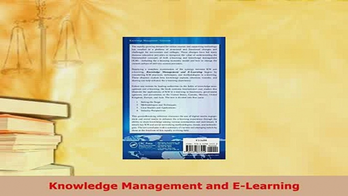 Download  Knowledge Management and ELearning Free Books