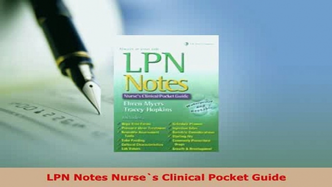 Download  LPN Notes Nurses Clinical Pocket Guide PDF Book Free