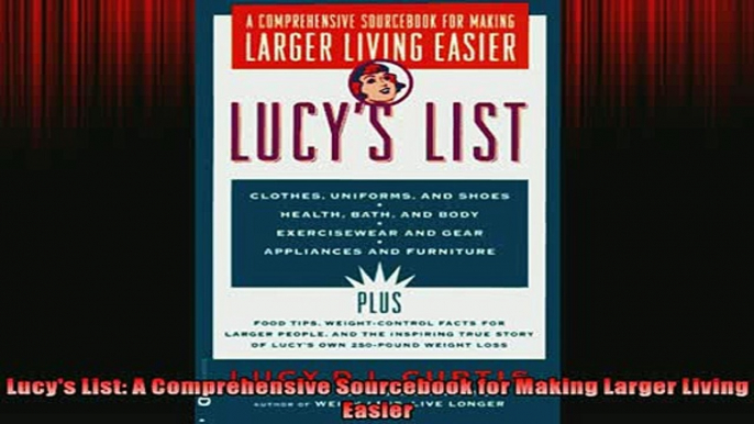 FREE PDF DOWNLOAD   Lucys List A Comprehensive Sourcebook for Making Larger Living Easier READ ONLINE
