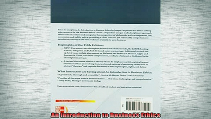 READ book  An Introduction to Business Ethics Online Free