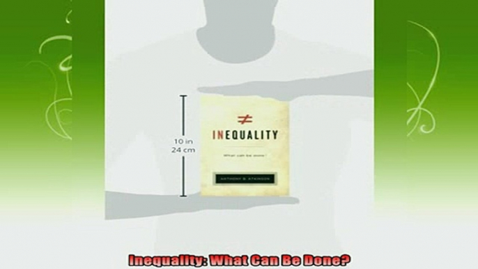 free pdf   Inequality What Can Be Done