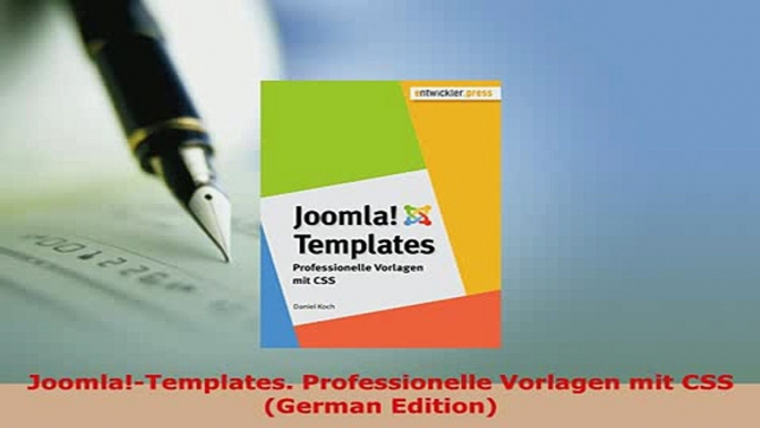 PDF  JoomlaTemplates Professionelle Vorlagen mit CSS German Edition Free Books