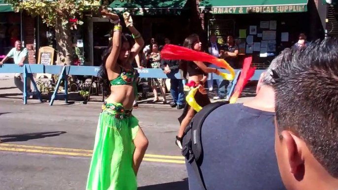 Patricia Cruz "Rajkumary" bellydances at Queens Hispanic Day Parade in Jackson Heights, NY 9/23/12