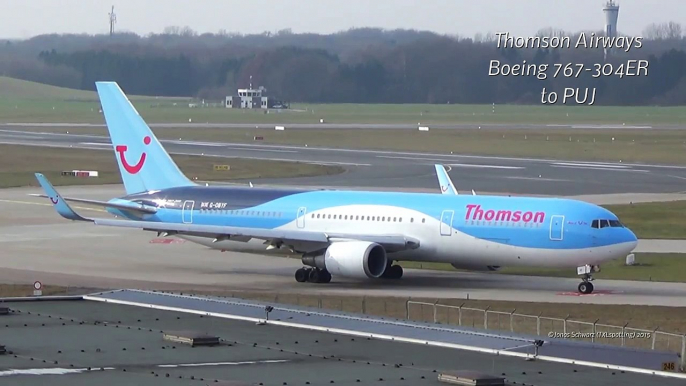 Thomson Airways Boeing 767 300ER AWESOME takeoff @ Hamburg Airport!