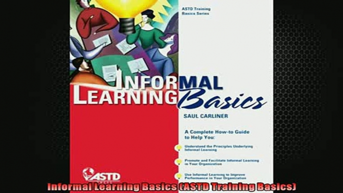 Free PDF Downlaod  Informal Learning Basics ASTD Training Basics  DOWNLOAD ONLINE