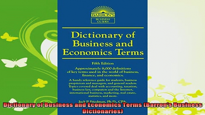 best book  Dictionary of Business and Economics Terms Barrons Business Dictionaries