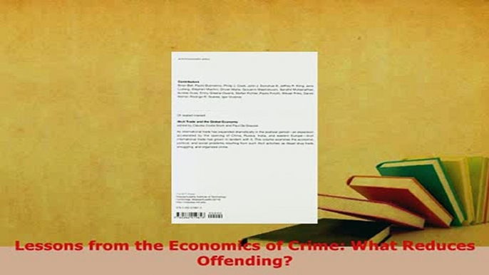 PDF  Lessons from the Economics of Crime What Reduces Offending Read Full Ebook