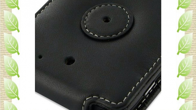 PDair Leather Case for Motorola RAZR XT910 / Droid RAZR XT912 - Flip Type (Black)