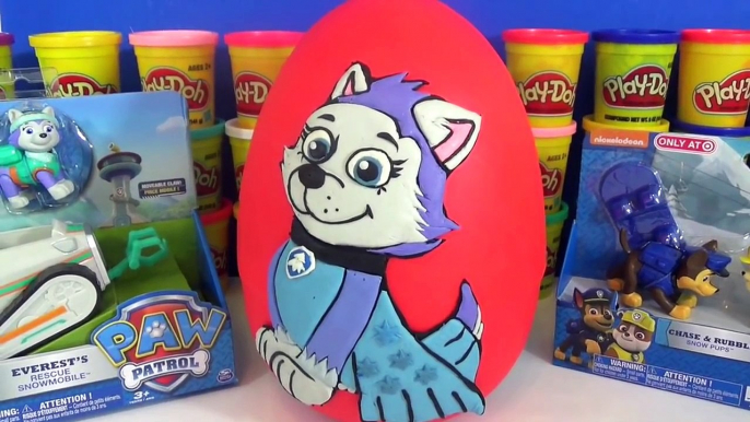 PAW PATROL Nickelodon Play Doh Surprise Egg, Everest cosplay as Disney Frozen Elsa