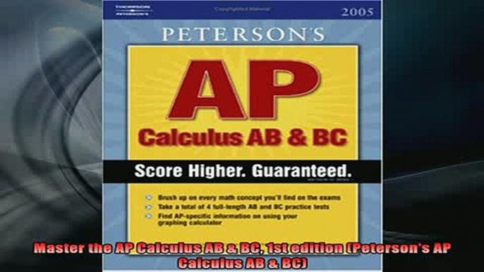 READ book  Master the AP Calculus AB  BC 1st edition Petersons AP Calculus AB  BC Full EBook