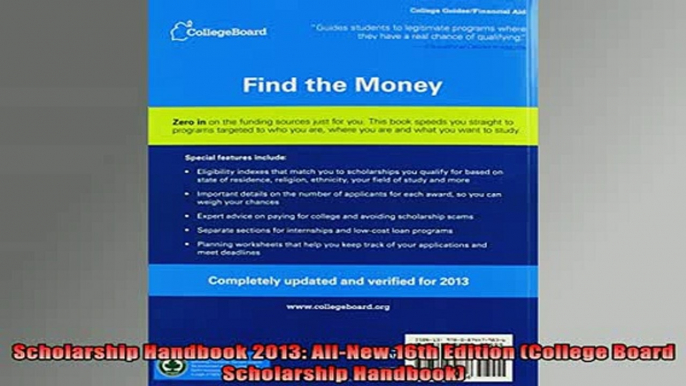 READ book  Scholarship Handbook 2013 AllNew 16th Edition College Board Scholarship Handbook Free Online