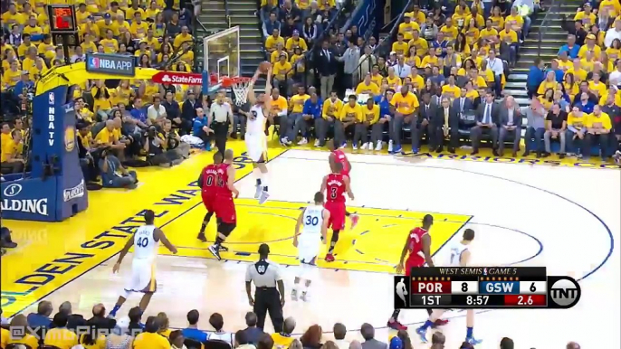 Portland Trail Blazers vs Golden State Warriors - Game 5 - 1st Half Highlights 2016 NBA Playoffs