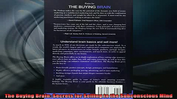 READ book  The Buying Brain Secrets for Selling to the Subconscious Mind Free Online