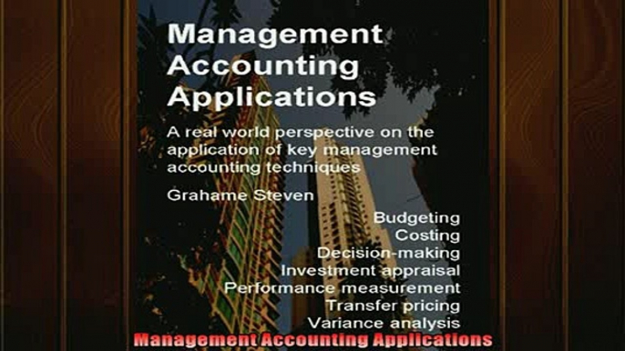 READ book  Management Accounting Applications  FREE BOOOK ONLINE