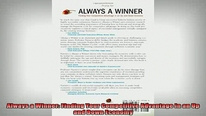 READ book  Always a Winner Finding Your Competitive Advantage in an Up and Down Economy Free Online