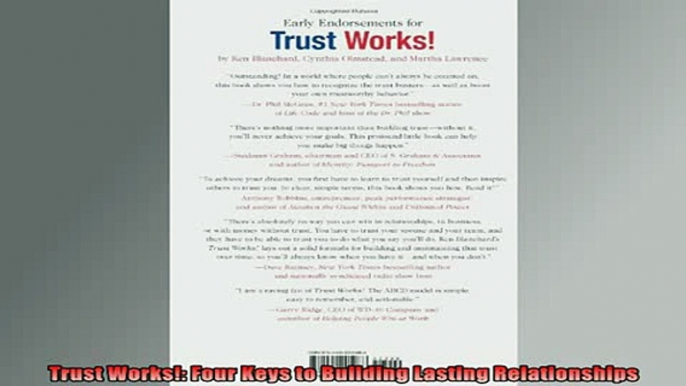 READ book  Trust Works Four Keys to Building Lasting Relationships Online Free