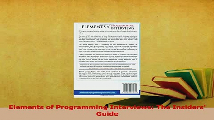 Read  Elements of Programming Interviews The Insiders Guide Ebook Free