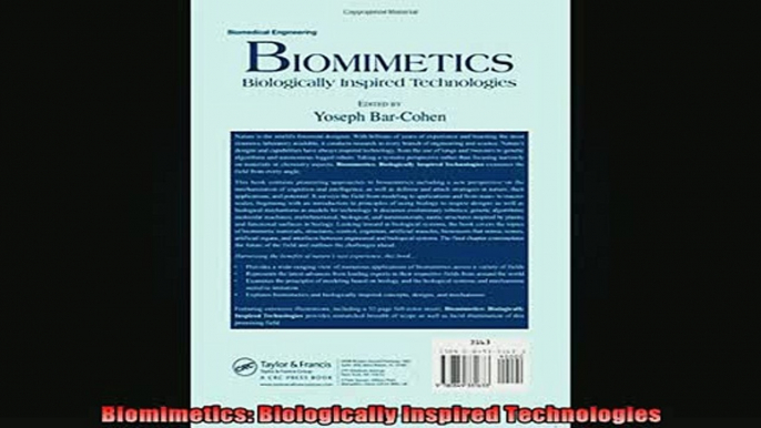 READ FREE FULL EBOOK DOWNLOAD  Biomimetics Biologically Inspired Technologies Full Ebook Online Free