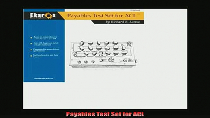 Free book  Payables Test Set for ACL