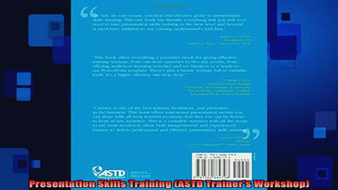 Downlaod Full PDF Free  Presentation Skills Training ASTD Trainers Workshop Free Online