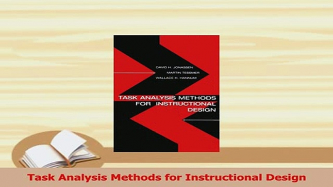 PDF  Task Analysis Methods for Instructional Design Download Full Ebook