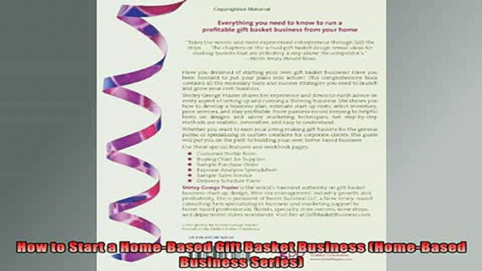 READ book  How to Start a HomeBased Gift Basket Business HomeBased Business Series Full EBook