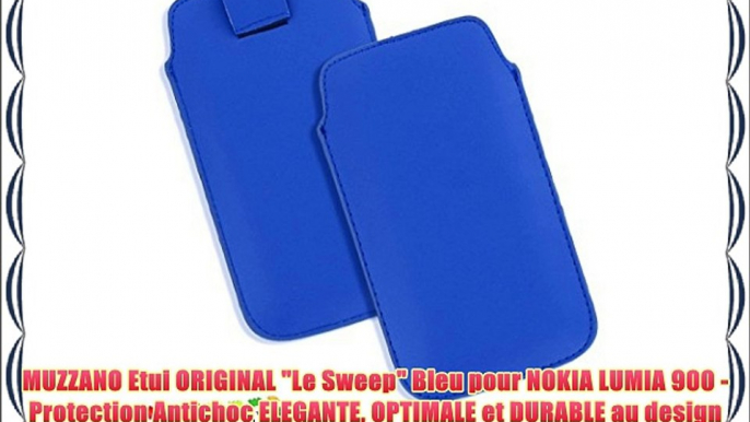 MUZZANO Etui ORIGINAL Le Sweep Bleu pour NOKIA LUMIA 900 - Protection Antichoc ELEGANTE OPTIMALE