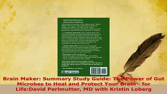 Read  Brain Maker Summary Study Guide The Power of Gut Microbes to Heal and Protect Your Brain PDF Free