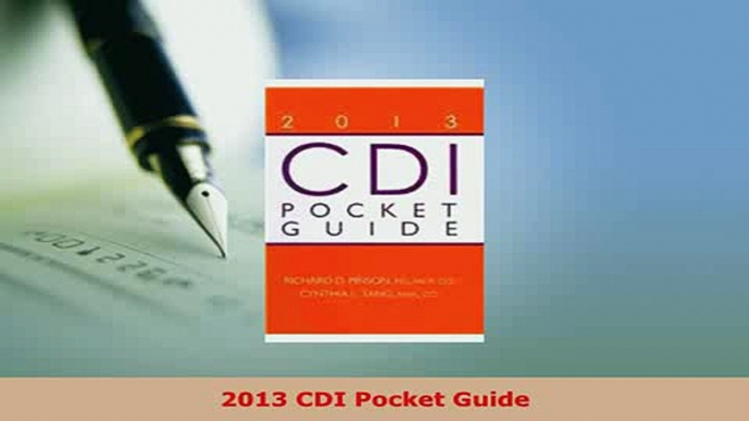 PDF  2013 CDI Pocket Guide Ebook