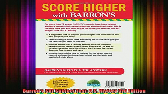 FREE PDF  Barrons SAT Subject Test US History 3rd Edition READ ONLINE