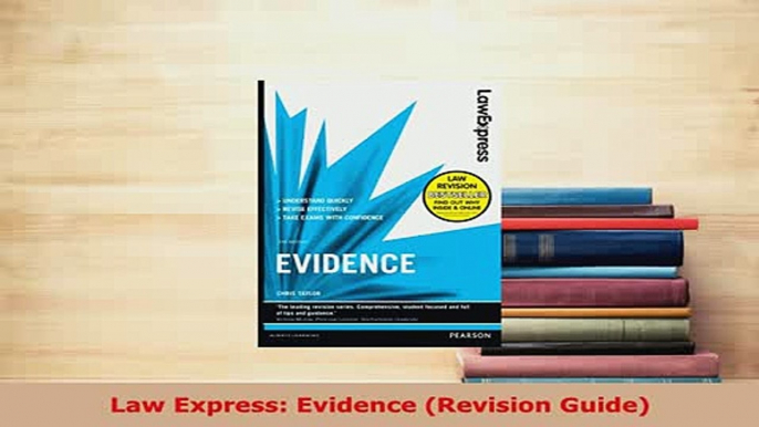 Download  Law Express Evidence Revision Guide  Read Online