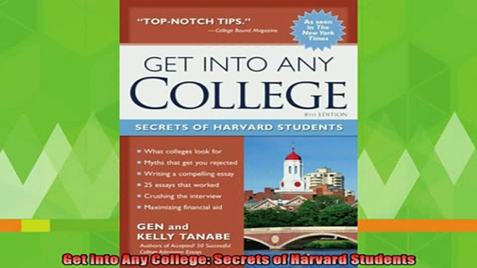 free pdf   Get into Any College Secrets of Harvard Students