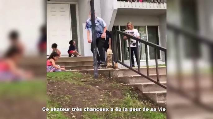 Ce skateur très chanceux a eu la peur de sa vie