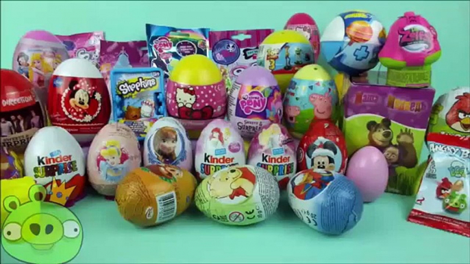 20 Surprise Eggs Kinder Surprise MAXI Mickey Mouse Cars 2 Minnie Mouse Spongebob