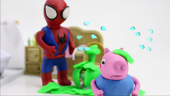 Peppa Pig George Crying  Peppa Pig Stop Motion Play Doh  Peppa Pig George Crying Spiderbaby Bath