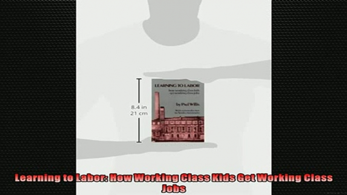 EBOOK ONLINE  Learning to Labor How Working Class Kids Get Working Class Jobs  DOWNLOAD ONLINE