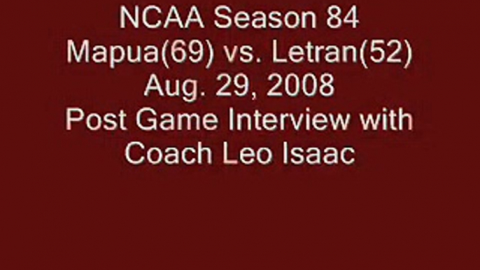 Mapua(69) vs. Letran(52) Aug. 29, 2008