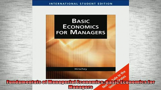 READ book  Fundamentals of Managerial Economics Basic Economics for Managers  FREE BOOOK ONLINE