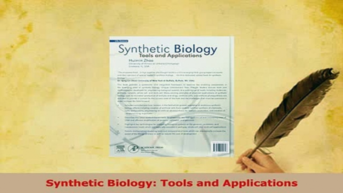 PDF  Synthetic Biology Tools and Applications Free Books