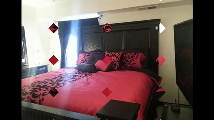 Grey Comforter Sets | 10 Piece Queen Dawson Black and Red Comforter Set