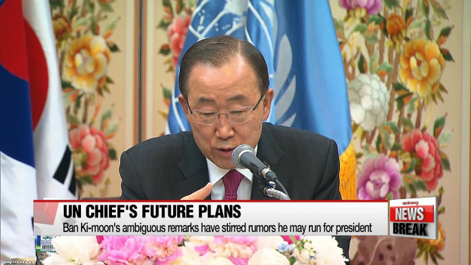 UN chief Ban Ki-moon stirs speculation about possible presidential run