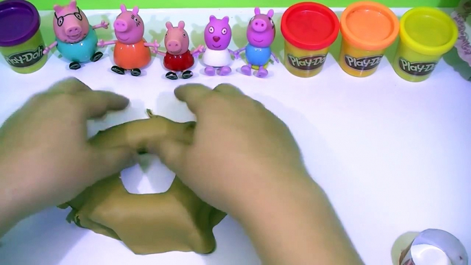 Create play doh donut cake along peppa pig español and english toys