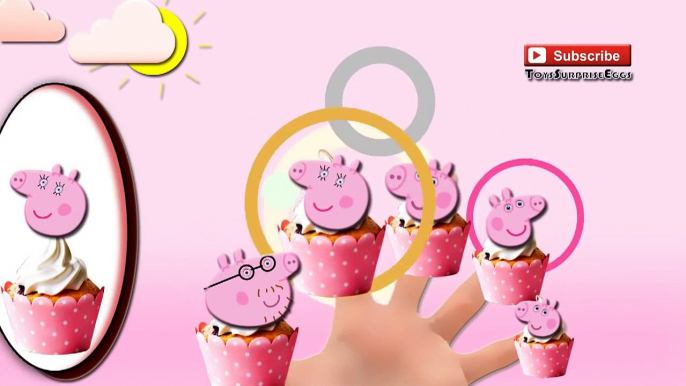 Peppa Pig Cupcake Finger Family Song Nursery Rhyme Lyrics Cup cake Daddy finger ToysSurpriseEggs vid