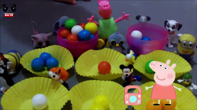 Peppa Pig Toys - Learn Color , Peppa pig , minions , mickey mouse